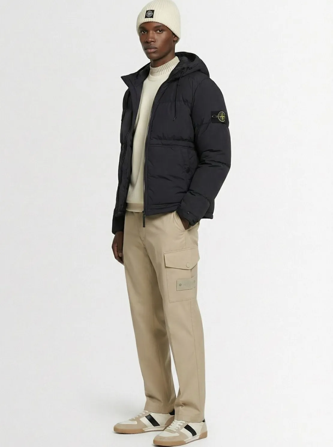 Piumino parka corto in ripstop
