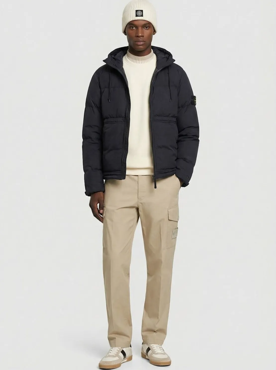 Piumino parka corto in ripstop