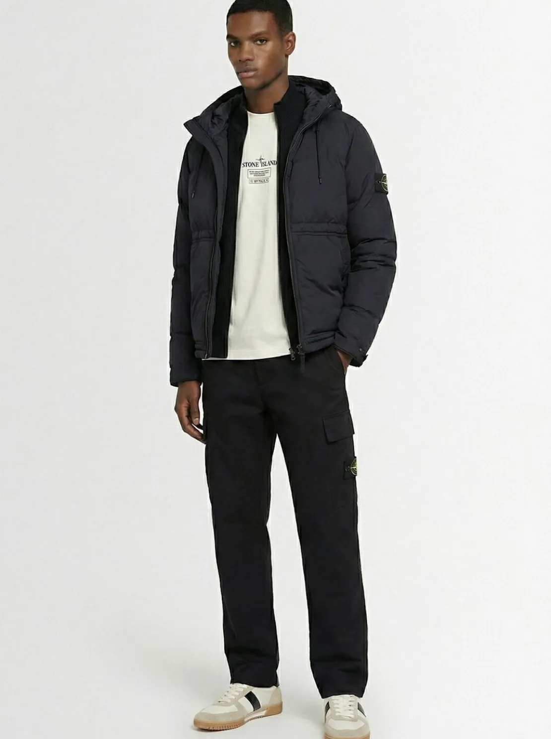 Piumino parka corto in ripstop