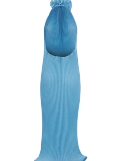 Pleated georgette long dress