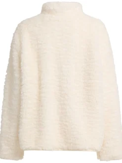 Plush zip-up mock neck jacket