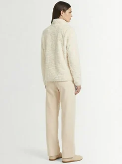 Plush zip-up mock neck jacket