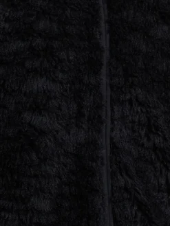 Plush zip-up mock neck jacket