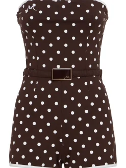 Polka dotted bustier playsuit
