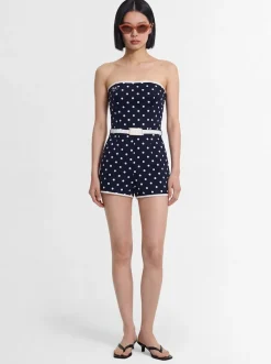 Polka dotted bustier playsuit