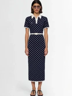 Polka dotted polo dress