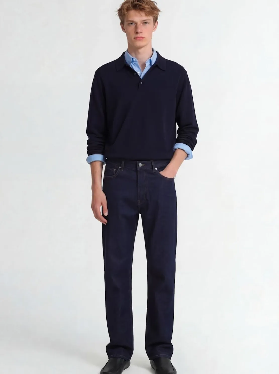 Polo in maglia di lana leggera