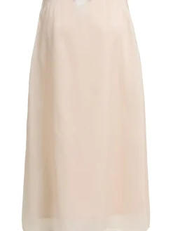 Poly blend a-line midi skirt