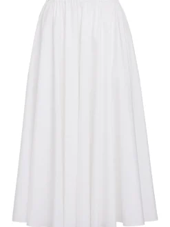 Poplin midi skirt