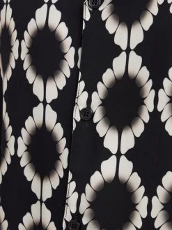 Printed boxy fit bowling shirt