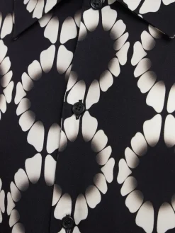 Printed boxy fit viscose shirt