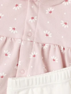 Printed cotton dress & leggings