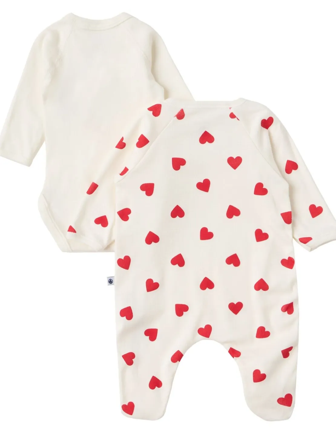 Printed cotton jersey romper & bodysuit