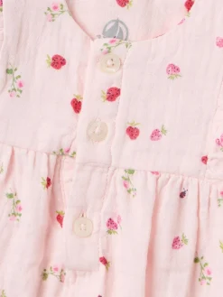 Printed cotton jersey romper