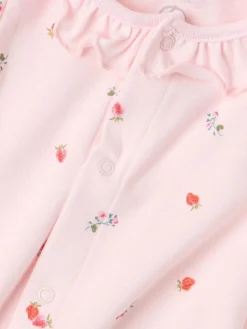 Printed cotton jersey romper & bodysuit