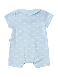 Printed cotton jersey romper & toy