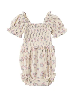 Printed cotton romper