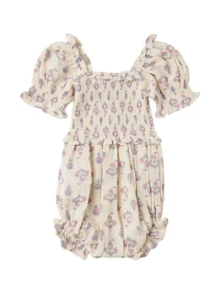 Printed cotton romper
