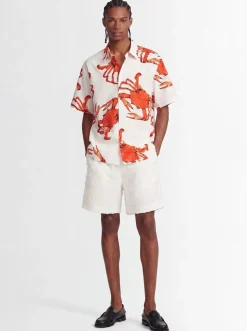 Printed cotton short sleeve shirt