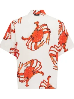 Printed cotton short sleeve shirt