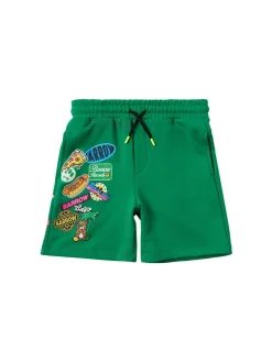 Printed cotton sweat shorts