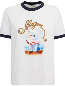 Printed cotton t-shirt