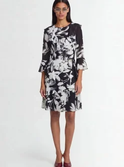 Printed georgette mini dress