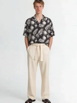 Printed viscose bowling shirt