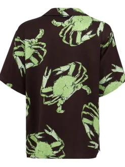 Printed viscose short sleeve shirt
