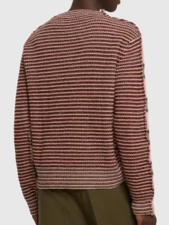 Pullover a righe con scollo rotondo