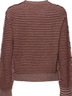 Pullover a righe con scollo rotondo
