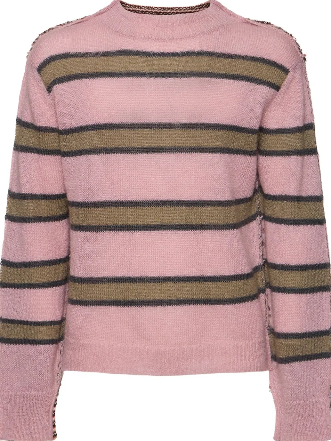 Pullover a righe con scollo rotondo