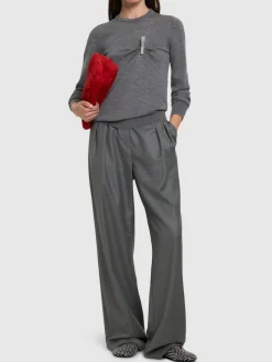 Pullover girocollo con clip