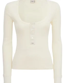 Ribbed cotton jersey long sleeve top