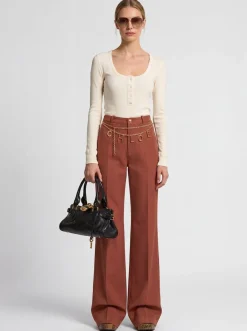 Ribbed cotton jersey long sleeve top