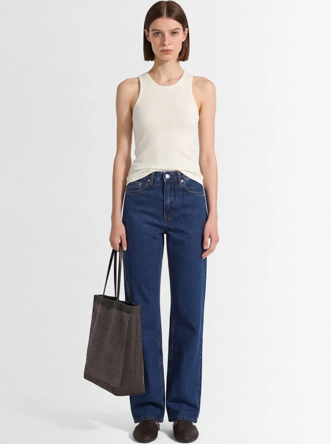 Ribbed cotton tank top