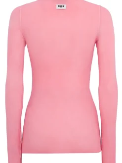 Ribbed long sleeve stretch t-shirt