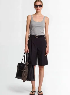 Ribbed stretch viscose tank top