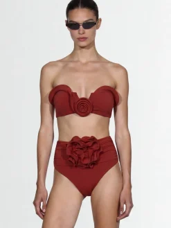 Rose detail bikini top