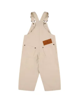 Salopette in twill di cotone con stampa