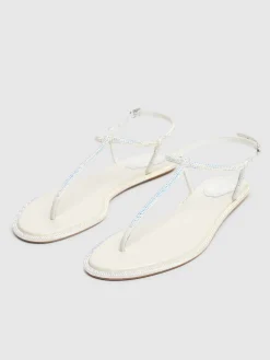 Sandali in raso con decorazioni 10mm