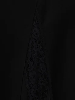 Satin long dress with lace