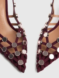 Scarpe slingback Grid in camoscio 50mm