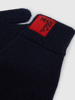 Sciarpa e cappello in maglia misto lana con logo