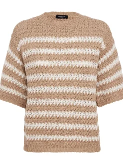 Sequined crop polo sweater