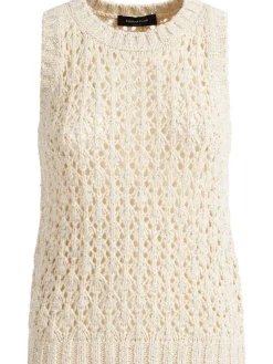 Sequined diamond stitch tank top