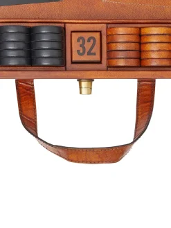 Set backgammon in legno e pelle