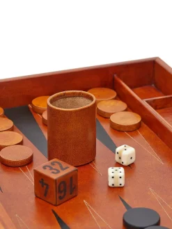 Set backgammon in legno e pelle