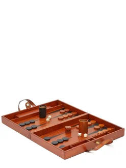 Set backgammon in legno e pelle