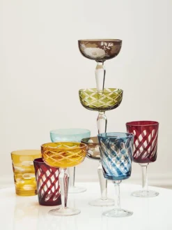 Set di 4 bicchieri da vino Tubular